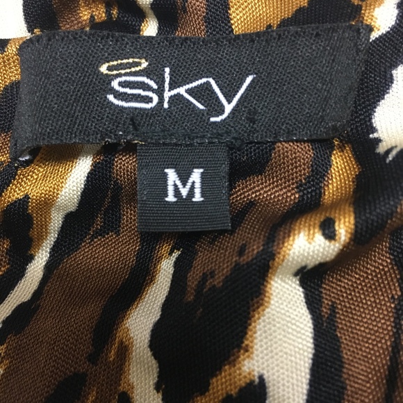 SKY BRAND SILK ANIMAL LEOPARD PRINT TOP LEATHER BELT EUC - Picture 4 of 7